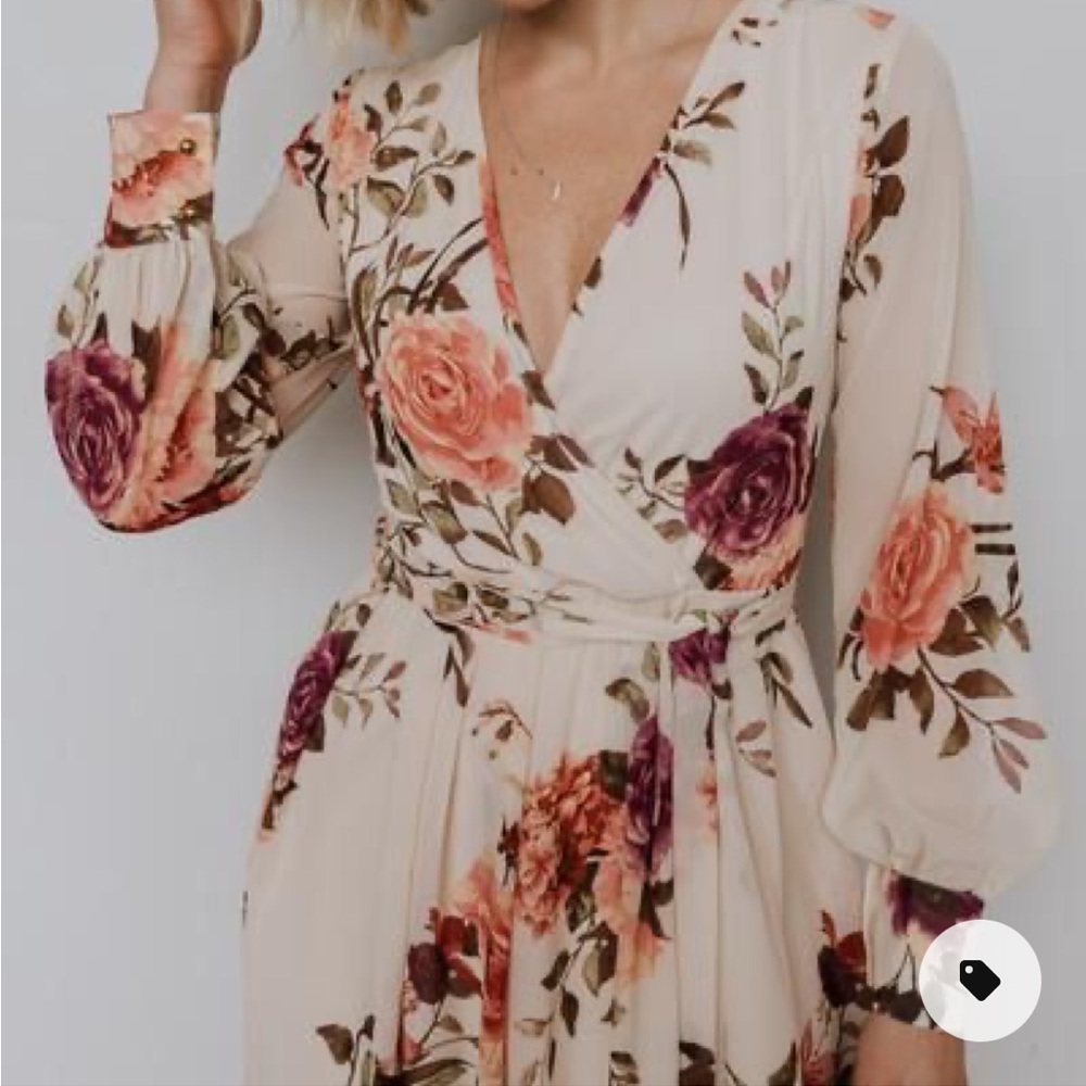 Lydia Maxi Dress | Ivory Floral - XS